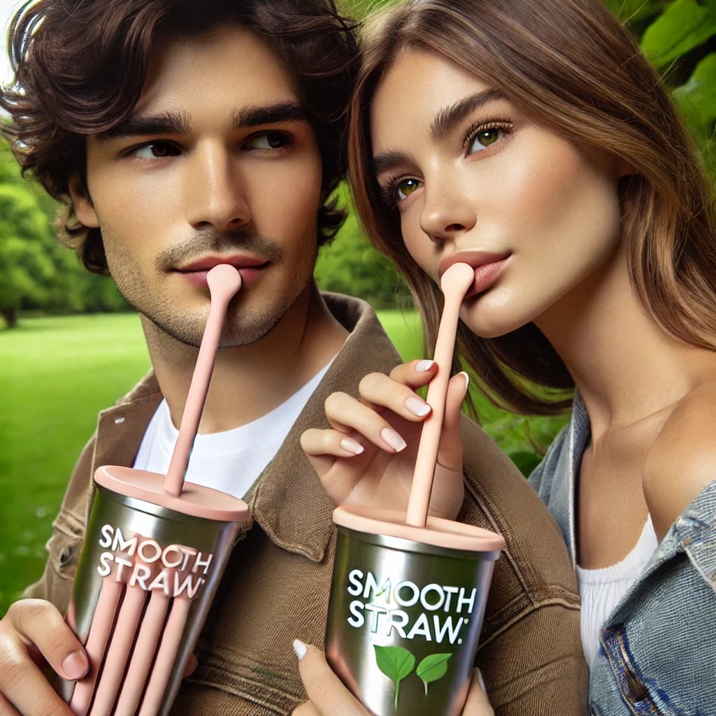 Happy couple enjoying drinks with SmoothStraws